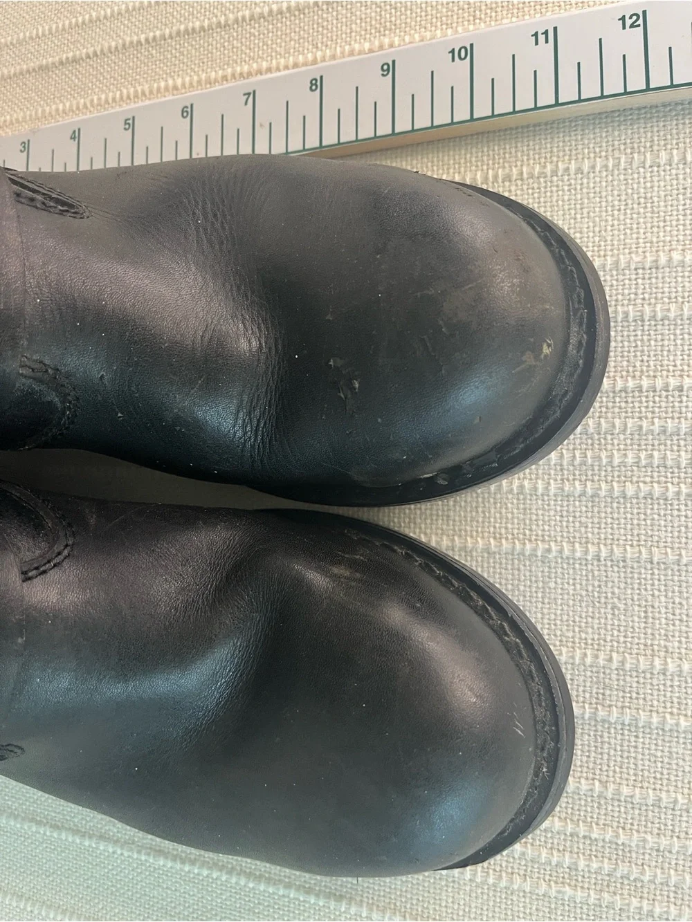 Motorcycle MENS  classic  Black Leather Mid-Calf Engineer Boots, sz 9.5 E wide